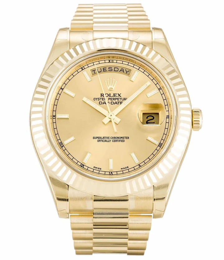 Rolex Day-Date II Champagne Dial 218238 Mens 41MM