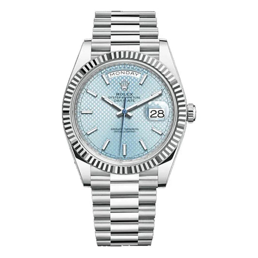 Rolex Day-Date 228236 Ice blue, diagonal motif Men 40MM